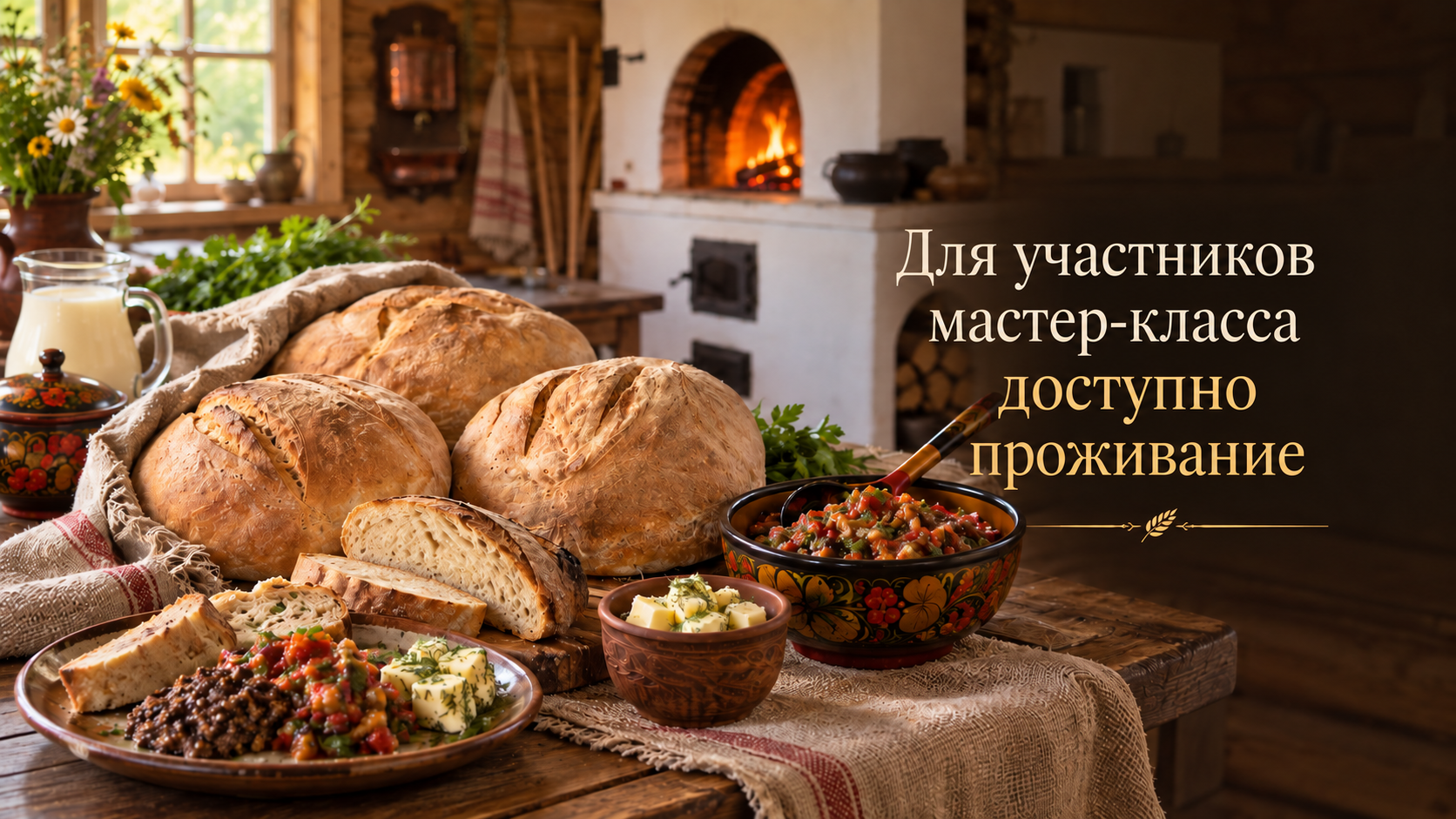 Семинар по хлебу из русской печи с русским застольем и экскурсией на ферму